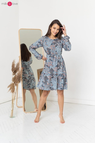 Sukienka ciążowa i do karmienia Lovely Dress Milk&Love granatowa w print