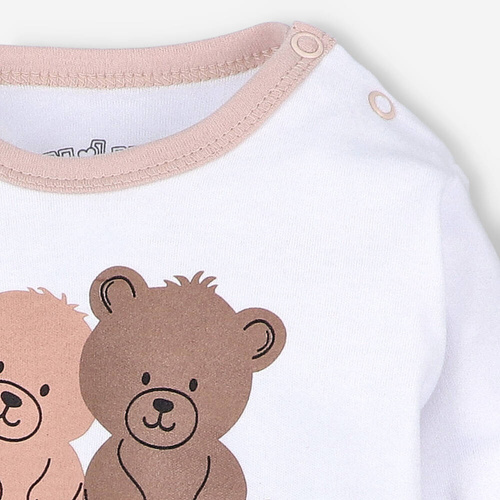 Body z bawełny organicznej Sweet Bears Nini biały