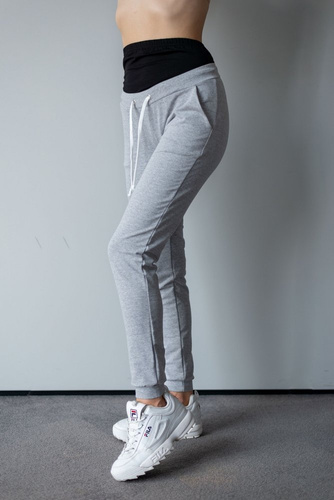 Spodnie Dresowe Ciążowe 205 MIRACLE- szary melanż