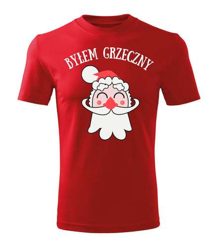 Koszulka męska świateczna "Byłem grzeczny" Moocha czerwony