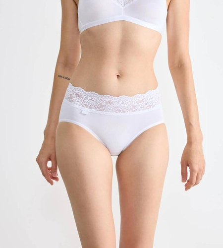 Figi Damskie Romance Midi Sloggi Go - white