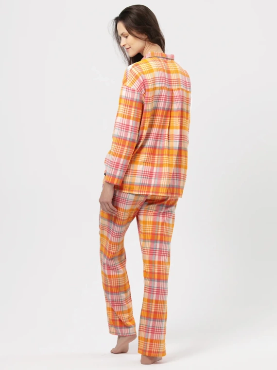 Rozpinana Piżama Damska LNS 473 Key - morelowy