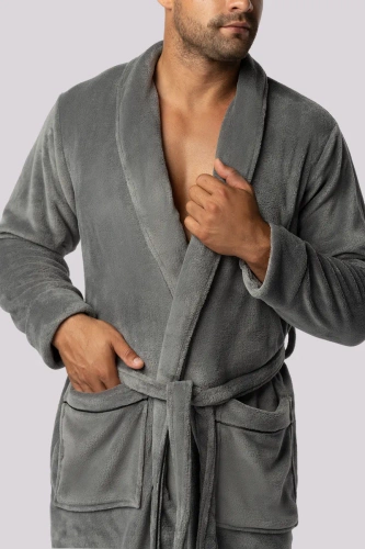 Szlafrok męski Elegant Envie steel grey