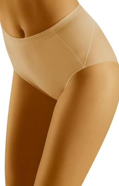 Figi damskie Wolbar Eco-Ah beżowe – bawełniane, modelujące, wysoki stan, elastyczne