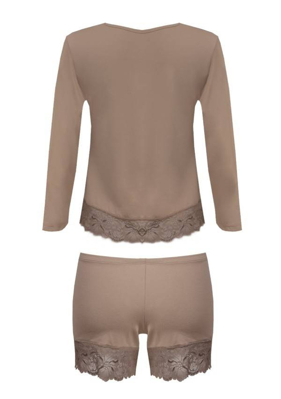 Komplet Piżama Damska Kornelia DKaren - Cappucino