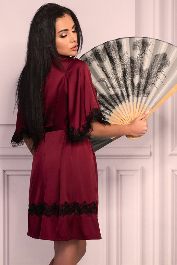 Szlafrok damski Aresmina LC 90564 Cherry Mahogany Callection LivCo Corsetti