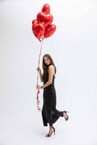 Ife Halka satynowa koszulka damska DKaren - czarna 