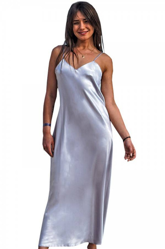 Iga Halka satynowa koszulka damska DKaren - srebrny