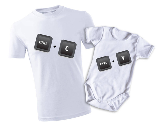 Komplet " DLA TATY i SYNKA/CÓRKI – CTRL+C CTRL+V" koszulka + body Moocha 