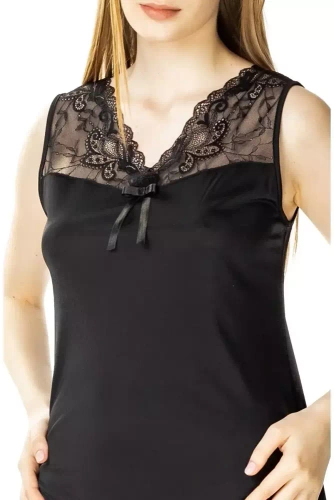 Koszula nocna damska Mewa 86374 Paula Mewa czarny