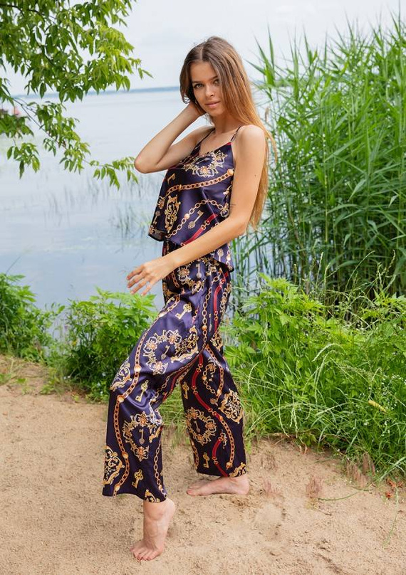 Piżama Damska Satynowa DKaren - DK-KI 14 czarny