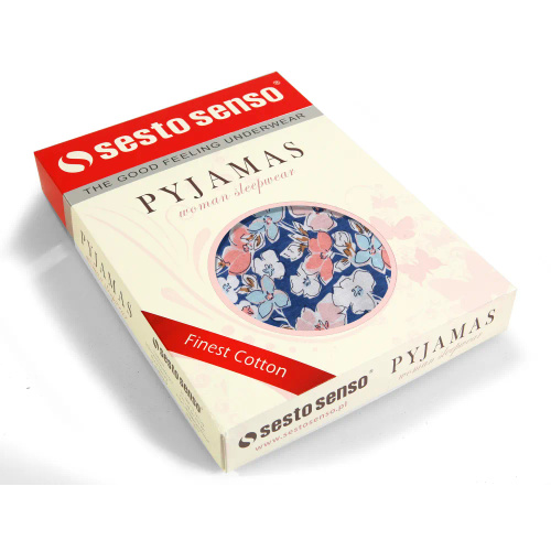 Koszula nocna Awa Long Sesto Senso morela kwiaty