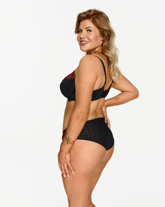 Lupoline 2607 – figi damskie czarne klasyczne z koronką