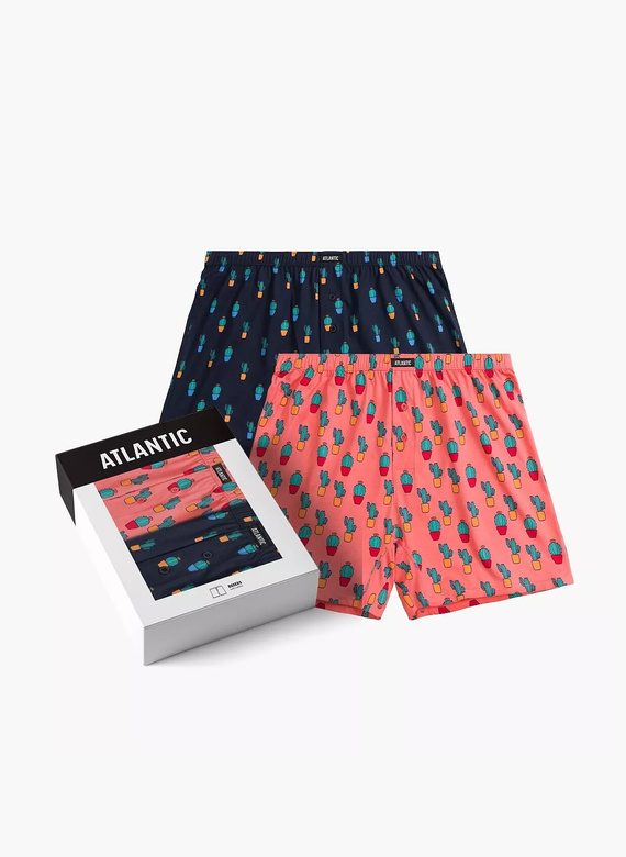 Bokserki męskie 2MBH-005 A'2 Atlantic -granatowy-koralowy