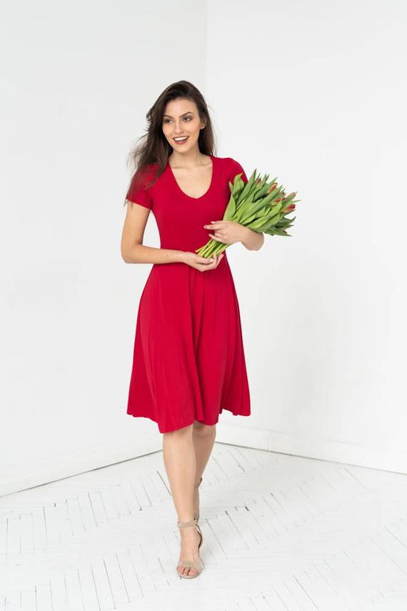 Sukienka ciążowa i do karmienia Mommy Chic Milk&Love karminowy