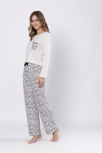 Piżama damska Leveza Baśka 1698 – czarna, miękka, klasyczna