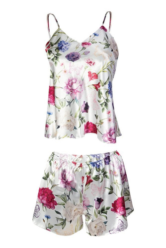 Komplet piżama damska Flowers  DKaren -DK-KK 5 biały