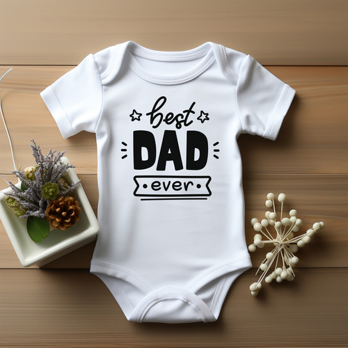 Body krótki rękaw "Best dad ever" Moocha biały
