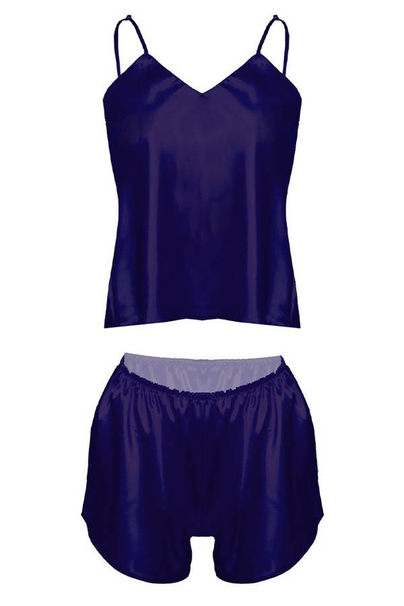 Karen Komplet piżamka damska satyna DKaren - granatowy