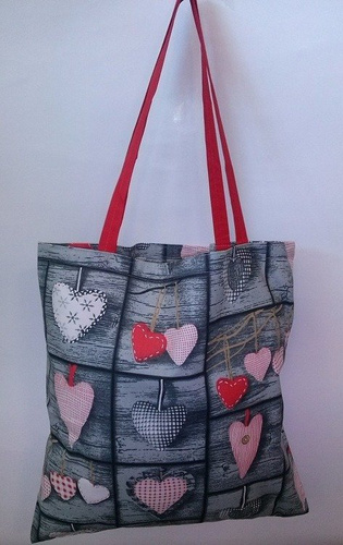 Torba bawełniana na zakupy Kwiatki wzór serwetki szary