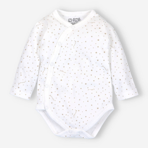 Body kopertowe z bawełny organicznej Stars Nini ecru