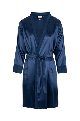 Szlafrok męskie satynowy Ares ByShelly - granatowy