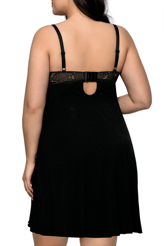 Koszulka nocna Amanda Nipplex- czarny beżowy