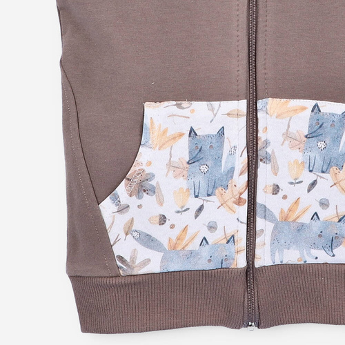 Kamizelka z bawełny organicznej Skarby Jesieni Nini brązowy 