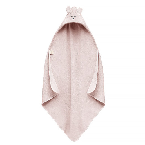 Niemowlęce okrycie kąpielowe z uszami Yosoy - pudrowy róż 
