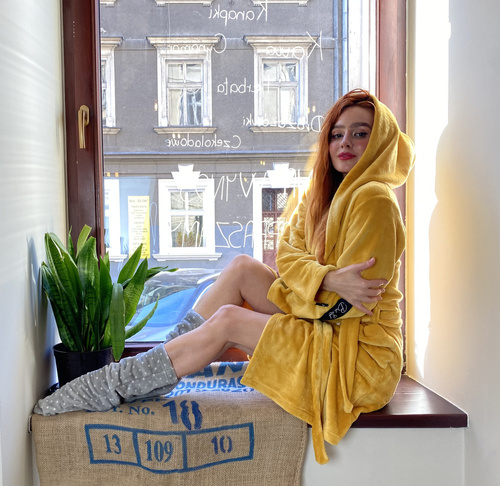 Krótki Szlafrok damski 626 Abigail Forex - miodowy