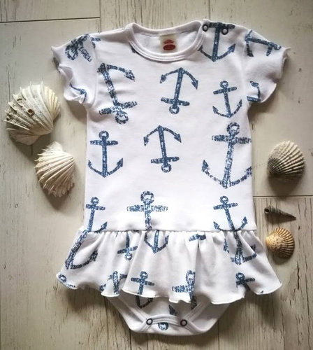 Sukienkobody długi rękaw "BLUE SEA"  Makoma biały 