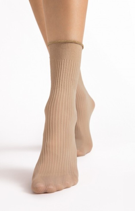 G 1195 Sassy Skarpetki damskie Fiore 40 den nude – prążkowane, z połyskiem