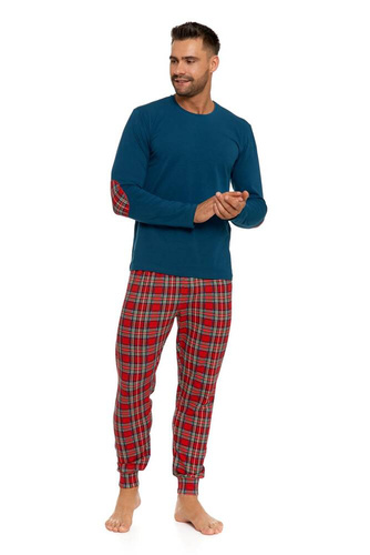 Piżama męska długi rękaw, długie spodnie PDM5500-006 Moraj - zielony