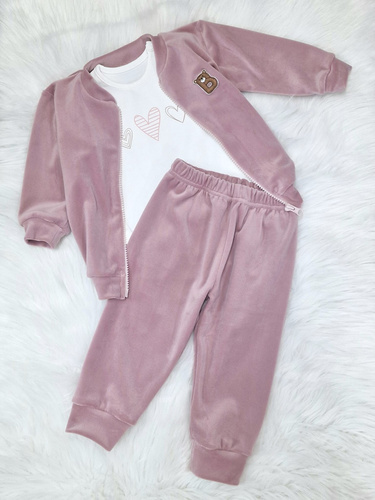 Bambarillo Trzy serca– body niemowlęce ecru z dzianiny bawełnianej, elastyczne i miękkie