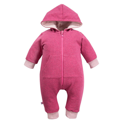 Pajac z kapturem kombinezon Bonjour Eevi - bordowy