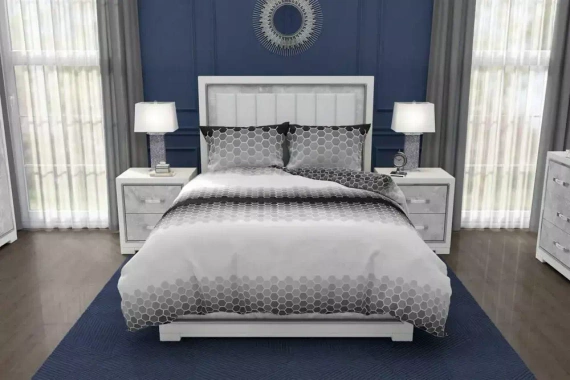 Pościel bawełniana Glamour 018 geometria Faro szary