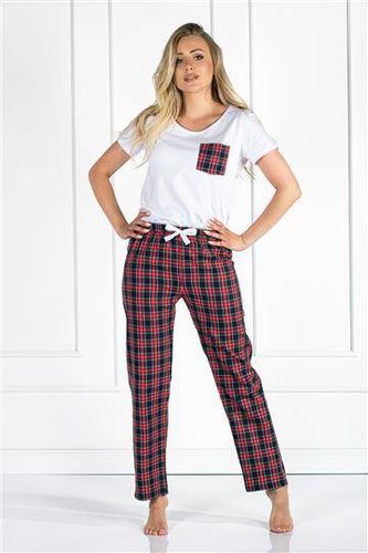 Piżama damska Vivienne Momenti Per Me white-red