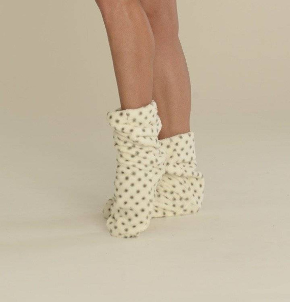 Gładkie skarpetki 553/554 Wellsoft De Lafense - ecru małe kropki