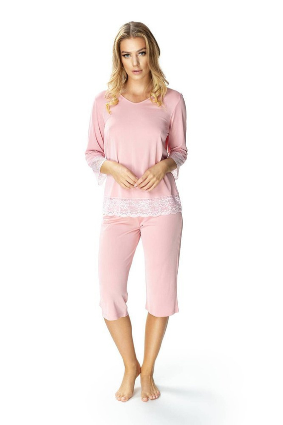 Piżama damska 6355 Peonia Mewa - różowy