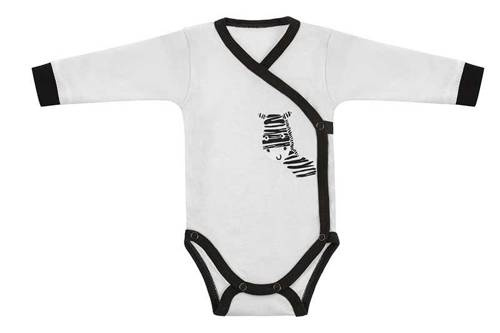 "Zebra" Body rozpinane z długim rękawem Terjan - biały