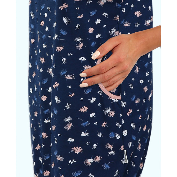 Koszula nocna Julia Sesto Senso granatowy/różowy