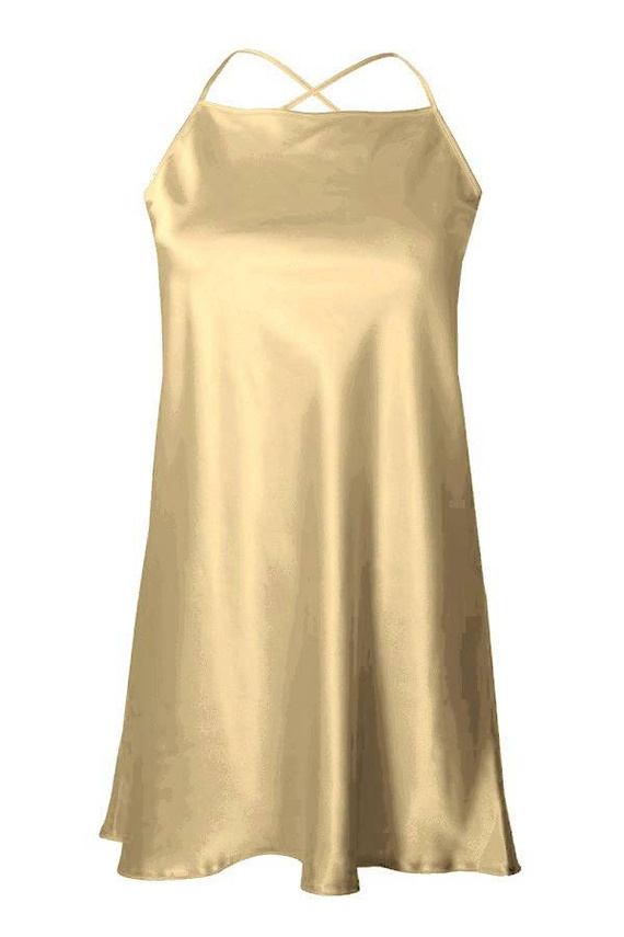 Halka satynowa koszulka damska Anna DKaren - Jasny Brąz