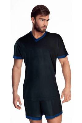 Piżama męska 86425 Velocity James Bradley czarny-granatowy