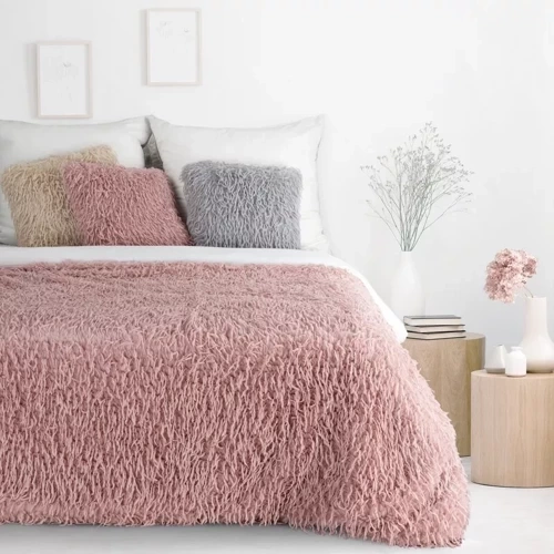 Koc narzuta włochacz Adore futrzak Eurofirany pudrowy