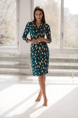 Sukienka ciążowa i do karmienia Grow with me Milk&Love turkus w listki