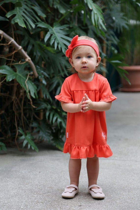 Sukienka bawełniana "CORAL REEF" Ewa Klucze- czerwona