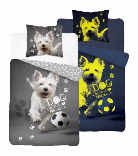 Pościel bawełniana świecąca w ciemności Pies piłka Detexpol  