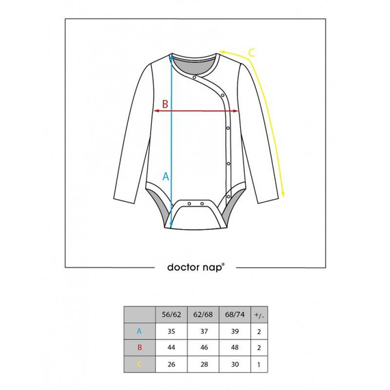 BOD.4290 Body z długim rękawem rozpinane Doctor Nap - deep blue