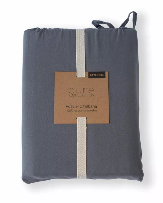 Pościel bawełniana Pure 23 jednobarwna Detexpol grafitowy