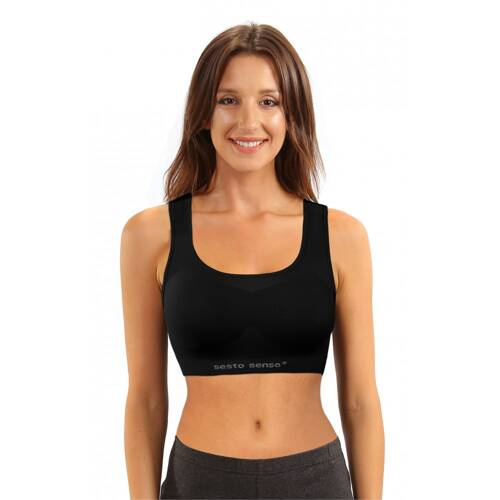 Biustonosz sportowy top CL14 Sesto Senzo czarny